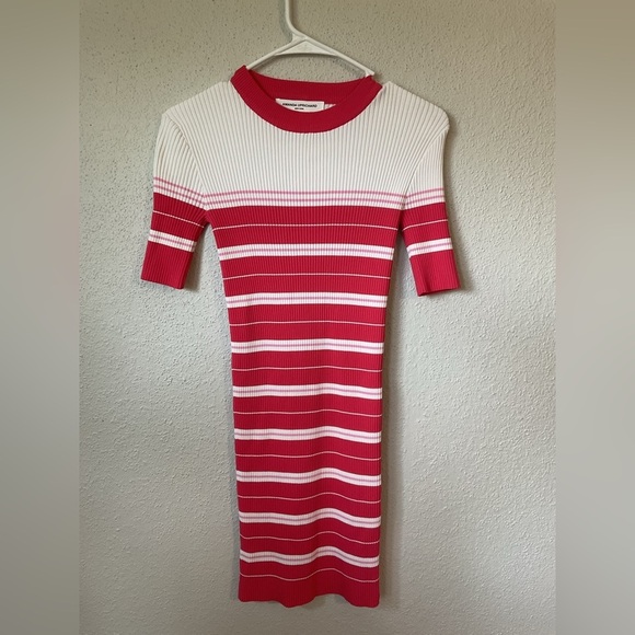 Amanda Uprichard Sweater Dress in Cherry Size Small White Red Pink Bodycon - Picture 4 of 8
